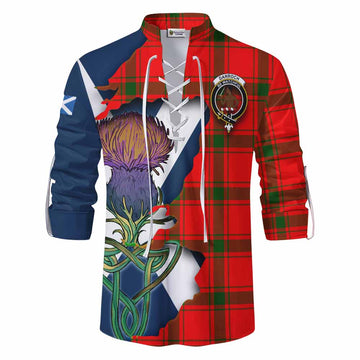 Darroch Tartan Family Crest Ghillie Kilt Shirt Scottish Thistle Celtic Inspired Men - Tartan Vibes Clothing