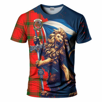 Darroch Tartan Family Crest T-Shirt with Scottish Majestic Lion Kid's Shirt - Tartan Vibes Clothing