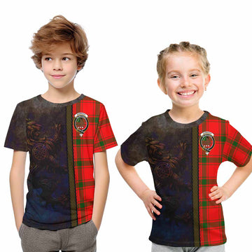 Darroch Tartan Family Crest Kid T-Shirt Alba Gu Brath Be Brave Lion Ancient Style Youth XL Size14 - Tartan Vibes Clothing