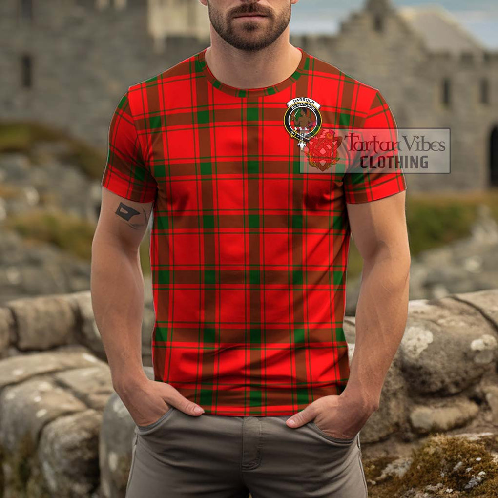 Darroch Tartan Cotton T-Shirt with Family Crest Men's Shirt - Tartanvibesclothing Shop