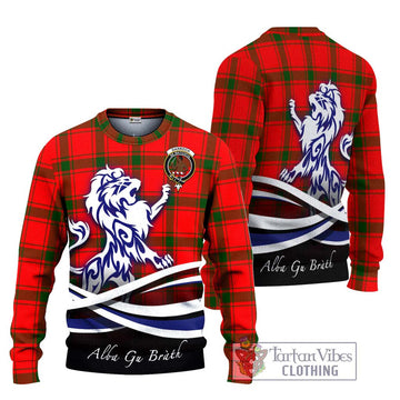 Darroch Tartan Ugly Sweater with Alba Gu Brath Regal Lion Emblem Unisex - Tartan Vibes Clothing