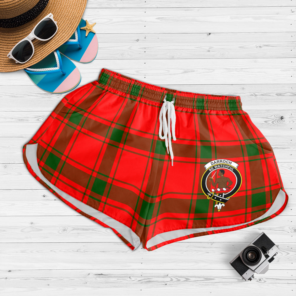 darroch-tartan-womens-shorts-with-family-crest