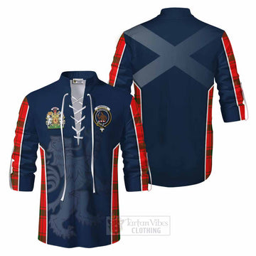 Darroch Tartan Ghillie Kilt Shirt with Family Crest and Lion Rampant Vibes Sport Style Men - Tartan Vibes Clothing