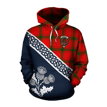 Darroch Tartan Cotton Hoodie Featuring Thistle and Scotland Map Pullover Hoodie XS - Tartan Vibes Clothing