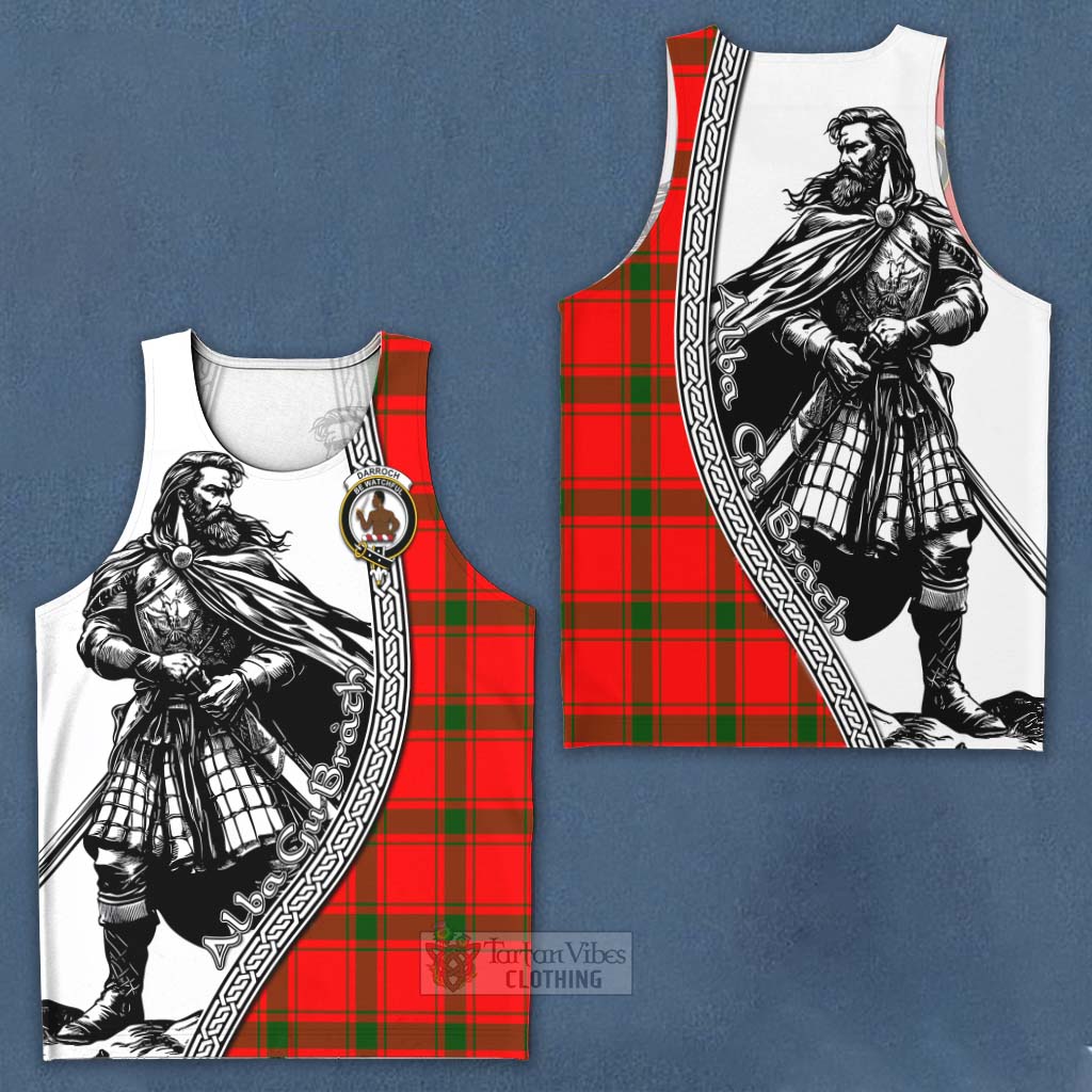 Darroch Tartan Clan Crest Men's Tank Top with Highlander Warrior Celtic Style Men - Tartan Vibes Clothing