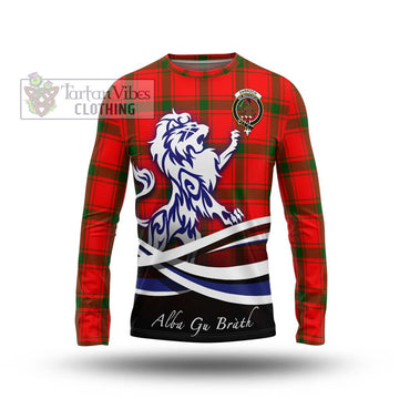 Darroch Tartan Long Sleeve T-Shirt with Alba Gu Brath Regal Lion Emblem Unisex - Tartan Vibes Clothing
