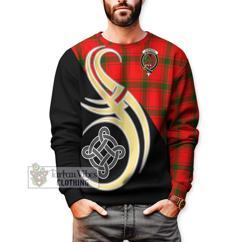 Darroch Tartan Sweatshirt with Family Crest and Celtic Symbol Style Unisex - Tartan Vibes Clothing