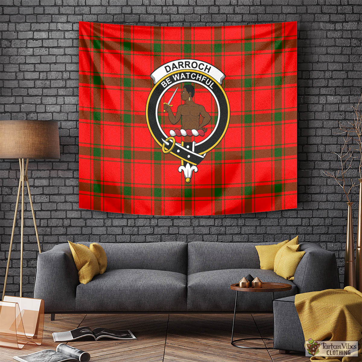 Darroch Tartan Tapestry Wall Hanging and Home Decor for Room with Family Crest Tapestry - Tartan Vibes Clothing