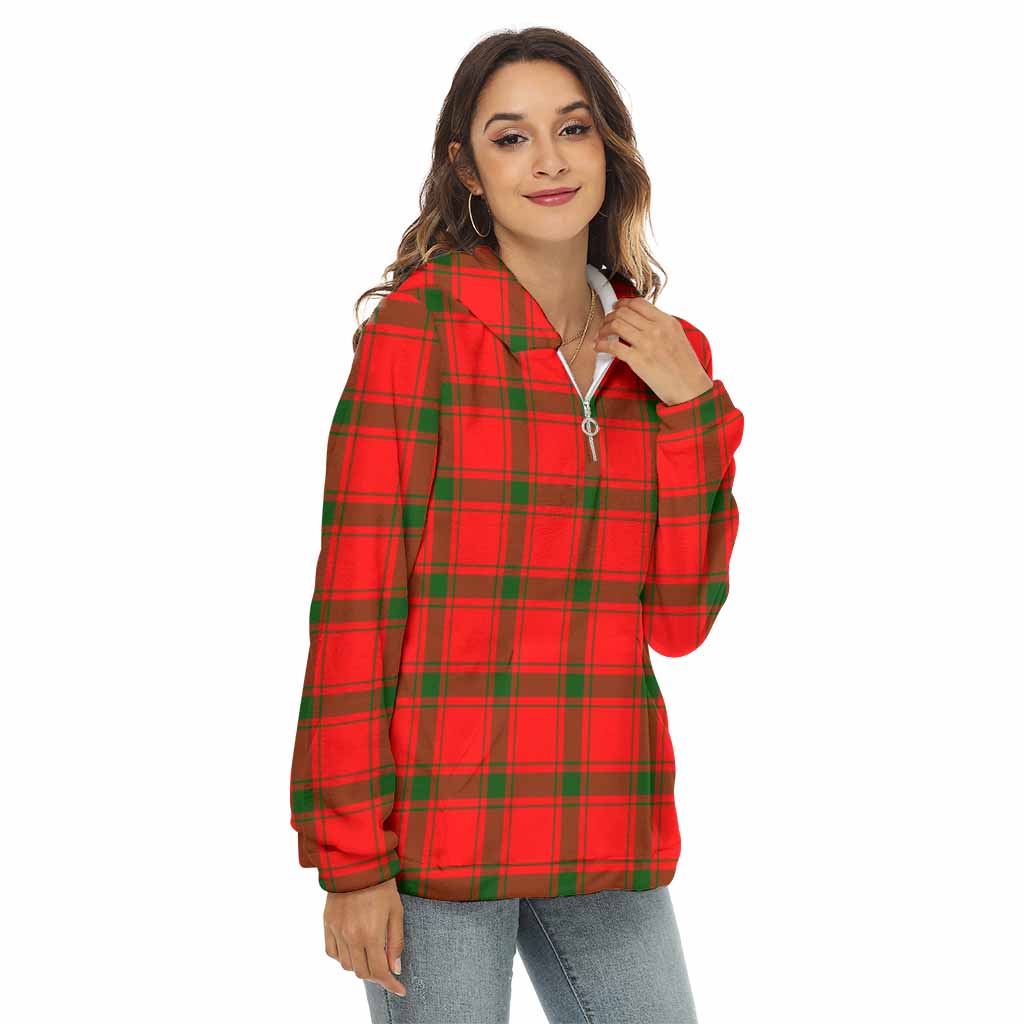 Darroch Tartan Women's Borg Fleece Hoodie with Half Zip Female - Tartan Vibes Clothing