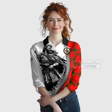 Darroch Tartan Clan Crest Women's Casual Shirt with Highlander Warrior Celtic Style Female - Tartan Vibes Clothing