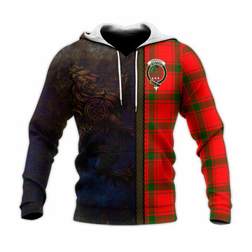 Darroch Tartan Family Crest Knitted Hoodie Alba Gu Brath Be Brave Lion Ancient Style Unisex Knitted Pullover Hoodie - Tartan Vibes Clothing