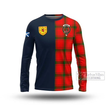 Darroch Tartan Long Sleeve T-Shirt Alba with Scottish Lion Royal Arm Half Style Unisex - Tartan Vibes Clothing