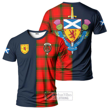 Darroch Tartan T-Shirt Alba with Scottish Lion Royal Arm Half Style Kid's Shirt - Tartan Vibes Clothing
