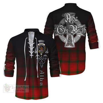 Darroch Tartan Ghillie Kilt Shirt Featuring Alba Gu Brath Family Crest Celtic Inspired Men - Tartan Vibes Clothing