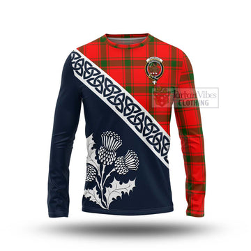 Darroch Tartan Long Sleeve T-Shirt Featuring Thistle and Scotland Map Unisex - Tartan Vibes Clothing