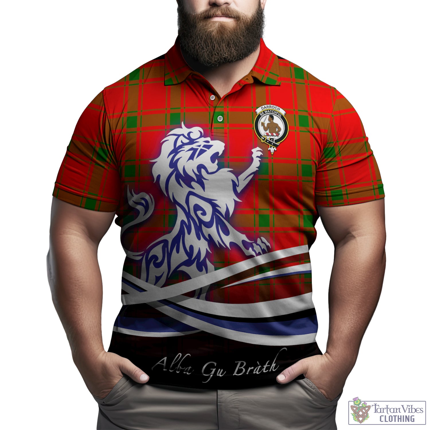 darroch-tartan-polo-shirt-with-alba-gu-brath-regal-lion-emblem