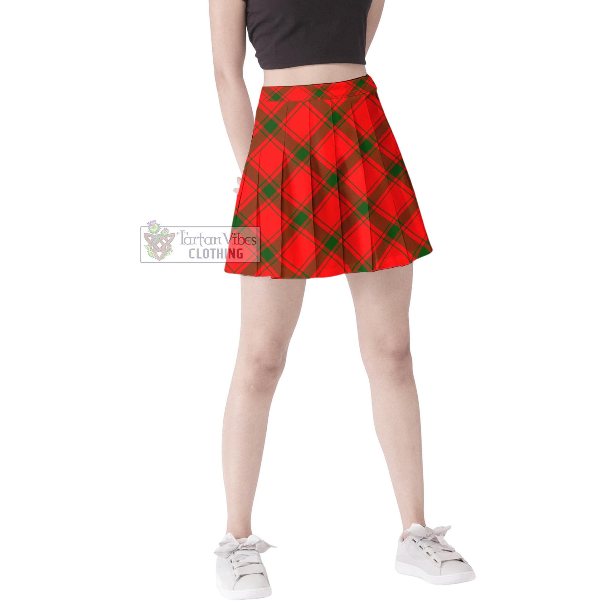 Darroch Tartan Women's Plated Mini Skirt Cross Style Female - Tartan Vibes Clothing