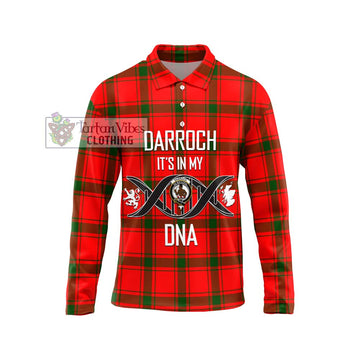 Darroch Tartan Long Sleeve Polo Shirt with Family Crest DNA In Me Style Unisex - Tartan Vibes Clothing