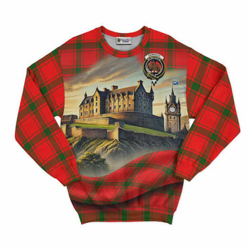 Darroch Tartan Family Crest Sweatshirt with Scottish Ancient Castle Style Unisex - Tartan Vibes Clothing