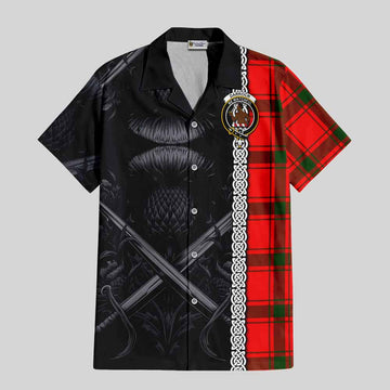 Darroch Tartan Hawaiian Shirt with Family Crest Cross Sword Thistle Celtic Vibes Kid - Tartan Vibes Clothing