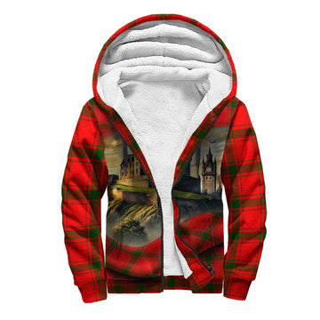 Darroch Tartan Family Crest Sherpa Hoodie with Scottish Ancient Castle Style Unisex S - Tartan Vibes Clothing