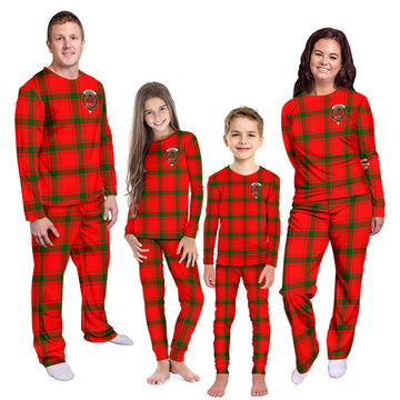 Darroch Tartan Pajamas Family Set with Family Crest Kid - Tartan Vibes Clothing