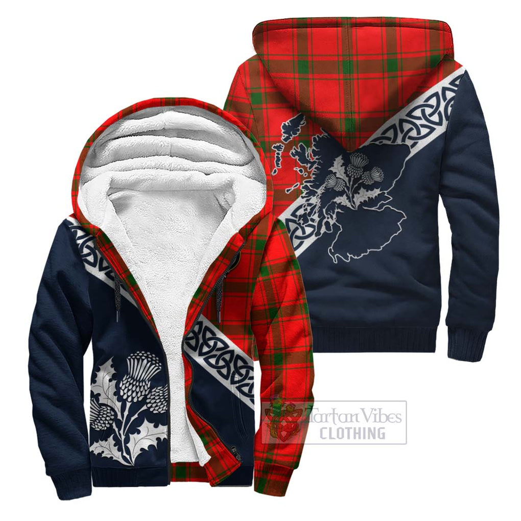 Darroch Tartan Sherpa Hoodie Featuring Thistle and Scotland Map Unisex - Tartan Vibes Clothing