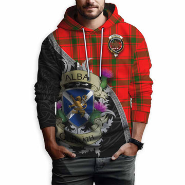 Darroch Tartan Family Crest Hoodie Lion Rampant Royal Thistle Shield Celtic Inspired Pullover Hoodie - Tartan Vibes Clothing