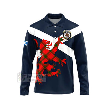 Darroch Tartan Lion Rampant Long Sleeve Polo Shirt Proudly Display Your Heritage with Alba Gu Brath and Clan Name Unisex - Tartan Vibes Clothing
