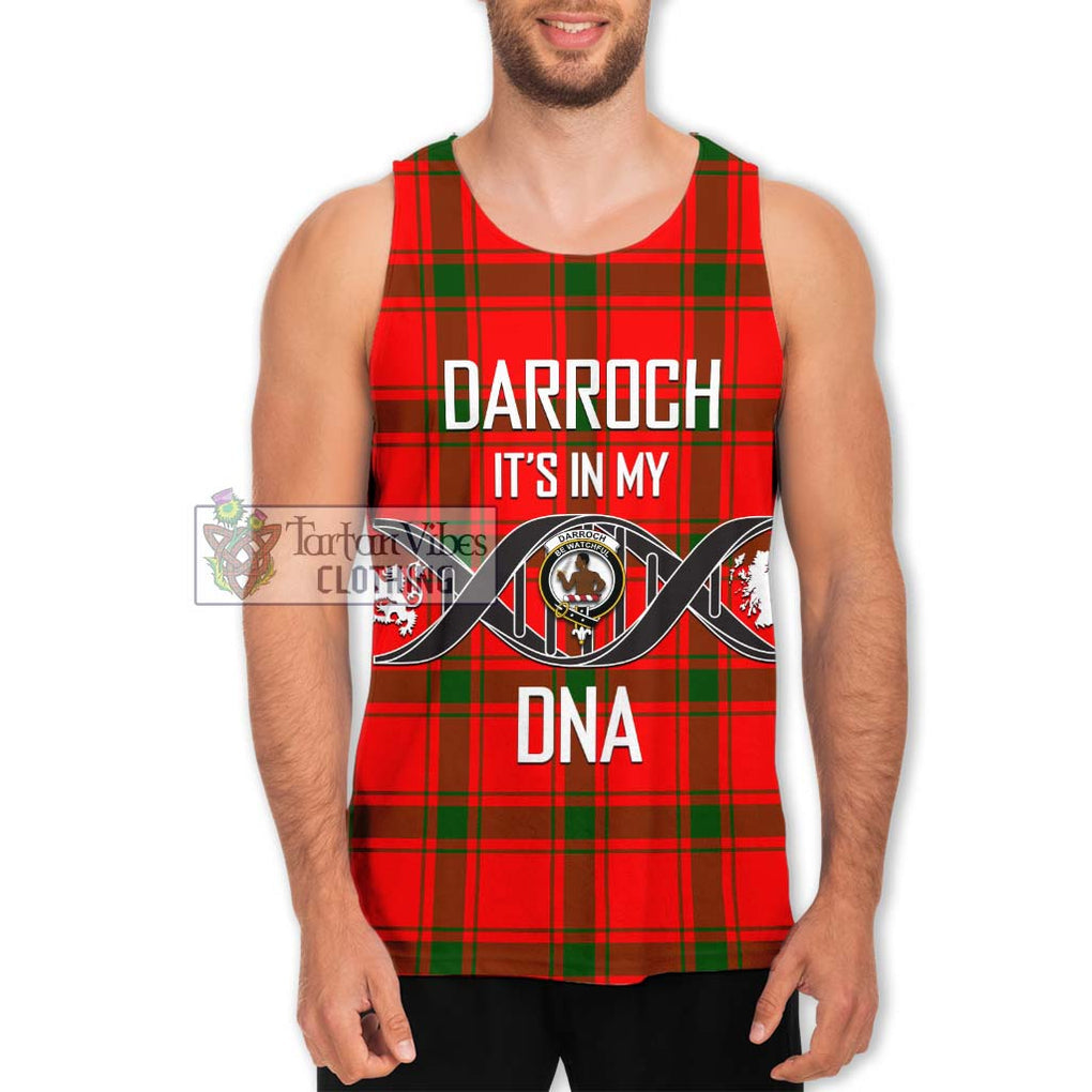 Darroch Tartan Men's Tank Top with Family Crest DNA In Me Style Men - Tartan Vibes Clothing