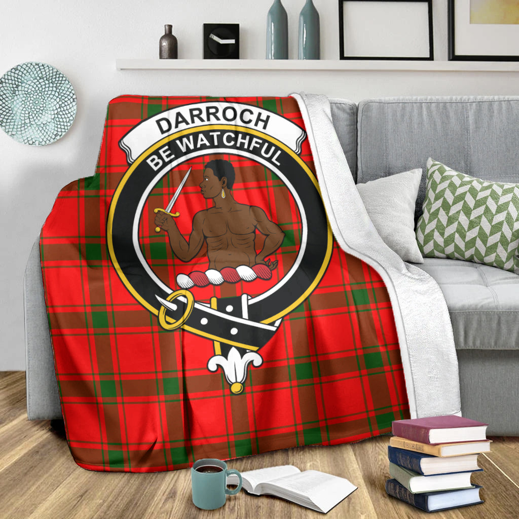 Darroch Tartan Blanket with Family Crest X-Large 59 x 79 inches 150 x 200 cm - Tartan Vibes Clothing