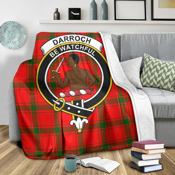 Darroch Tartan Blanket with Family Crest X-Large 59 x 79 inches 150 x 200 cm - Tartan Vibes Clothing