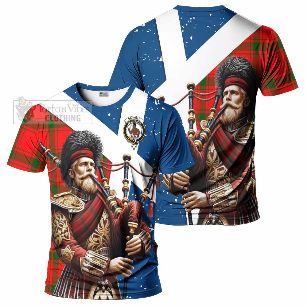 Darroch Tartan T-Shirt with Family Crest Scottish Bagpiper Vibes Kid's Shirt - Tartan Vibes Clothing
