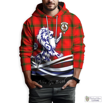 Darroch Tartan Hoodie with Alba Gu Brath Regal Lion Emblem Zip Hoodie - Tartan Vibes Clothing