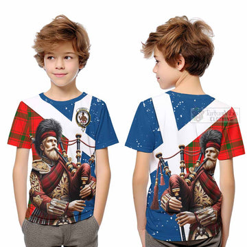 Darroch Tartan Kid T-Shirt with Family Crest Scottish Bagpiper Vibes Youth XL Size14 - Tartan Vibes Clothing