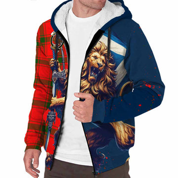Darroch Tartan Family Crest Sherpa Hoodie with Scottish Majestic Lion Unisex S - Tartan Vibes Clothing