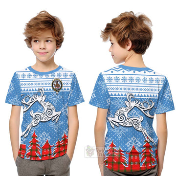 Darroch Clan Christmas Kid T-Shirt Celtic Reindeer Style