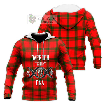 Darroch Tartan Knitted Hoodie with Family Crest DNA In Me Style Unisex Knitted Pullover Hoodie - Tartan Vibes Clothing