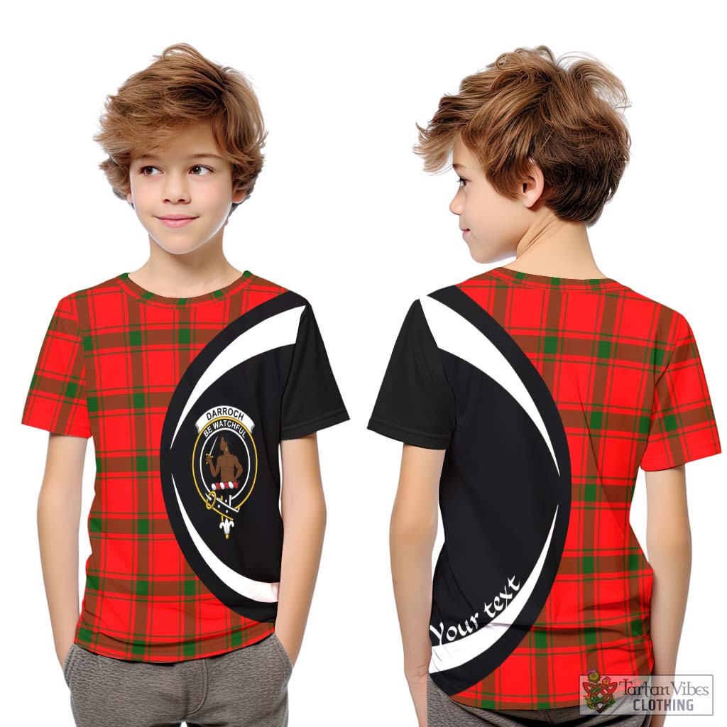 Darroch Tartan Kid T-Shirt with Family Crest Circle Style Youth XL Size14 - Tartan Vibes Clothing