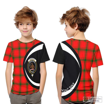 Darroch Tartan Kid T-Shirt with Family Crest Circle Style Youth XL Size14 - Tartan Vibes Clothing