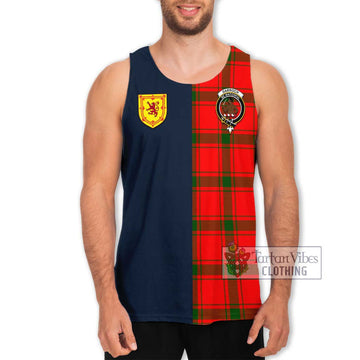 Darroch Tartan Men's Tank Top Alba with Scottish Lion Royal Arm Half Style Men - Tartan Vibes Clothing