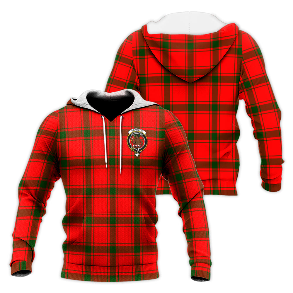 Darroch Tartan Knitted Hoodie with Family Crest Unisex Knitted Pullover Hoodie - Tartan Vibes Clothing