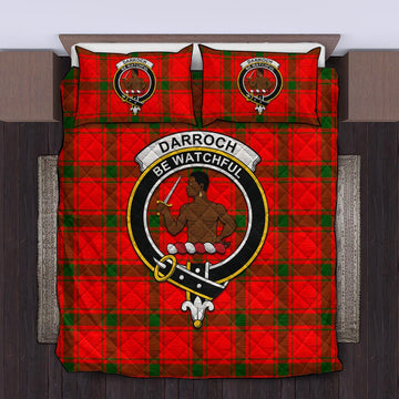 Darroch Tartan Quilt Bed Set with Family Crest King - Tartan Vibes Clothing