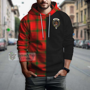 Darroch Tartan Hoodie with Family Crest and Half Of Me Style Zip Hoodie - Tartan Vibes Clothing