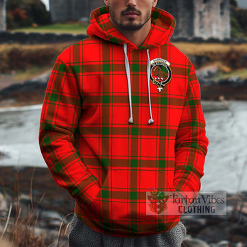 Darroch Tartan Cotton Hoodie with Family Crest Zip Hoodie - Tartan Vibes Clothing