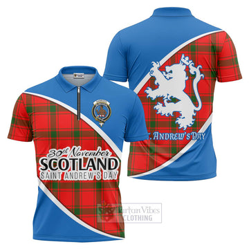 Darroch Family Crest Tartan Zipper Polo Shirt Celebrate Saint Andrew's Day in Style Unisex - Tartan Vibes Clothing