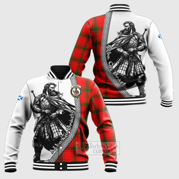 Darroch Tartan Clan Crest Baseball Jacket with Highlander Warrior Celtic Style Unisex - Tartan Vibes Clothing