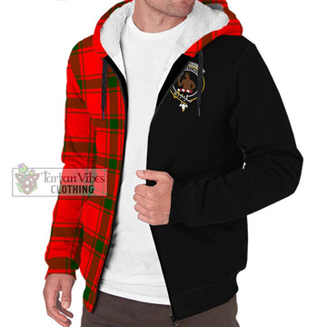 Darroch Tartan Sherpa Hoodie with Family Crest and Half Of Me Style Unisex S - Tartan Vibes Clothing