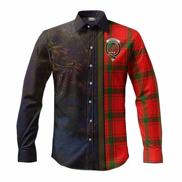 Darroch Tartan Family Crest Long Sleeve Button Shirt Alba Gu Brath Be Brave Lion Ancient Style Men's Shirt S - Tartan Vibes Clothing
