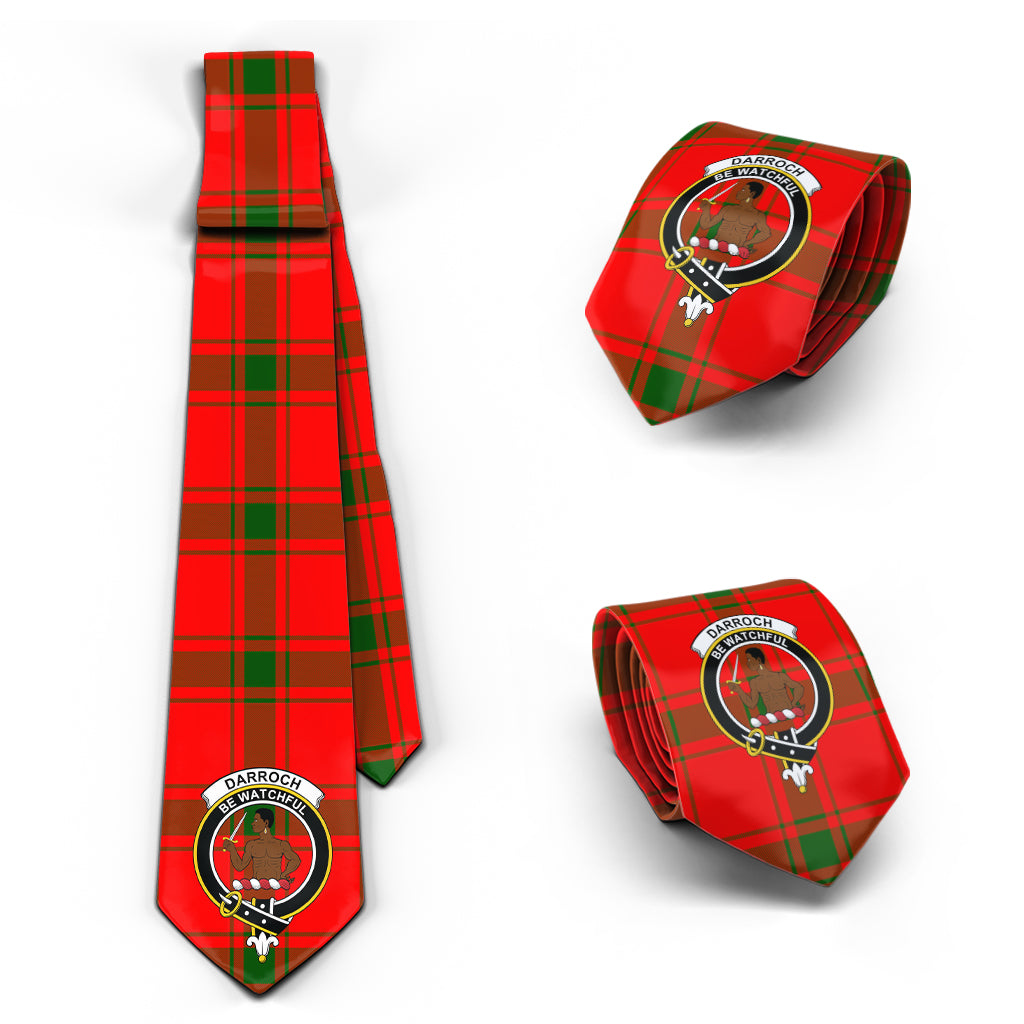 Darroch Tartan Classic Necktie with Family Crest Necktie One Size - Tartan Vibes Clothing